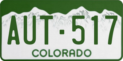 CO license plate AUT517