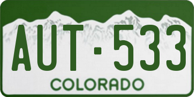 CO license plate AUT533