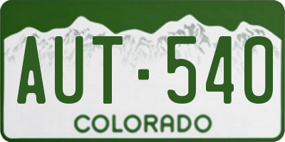 CO license plate AUT540