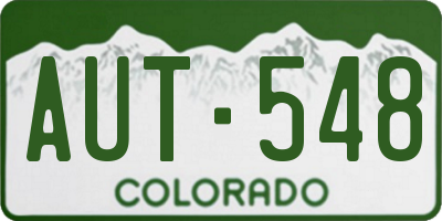 CO license plate AUT548