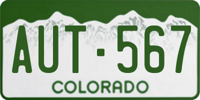 CO license plate AUT567