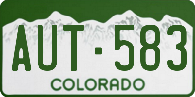 CO license plate AUT583