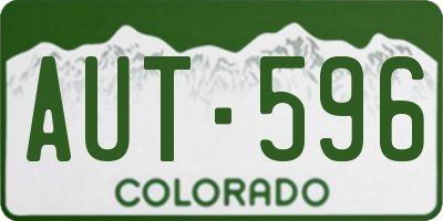 CO license plate AUT596