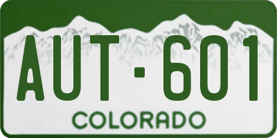 CO license plate AUT601
