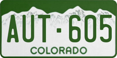 CO license plate AUT605