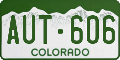 CO license plate AUT606
