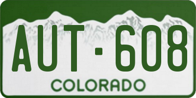CO license plate AUT608