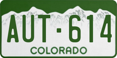 CO license plate AUT614