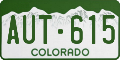 CO license plate AUT615