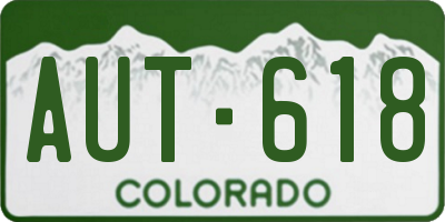 CO license plate AUT618