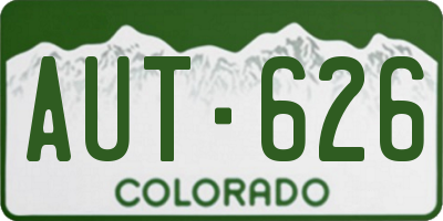 CO license plate AUT626