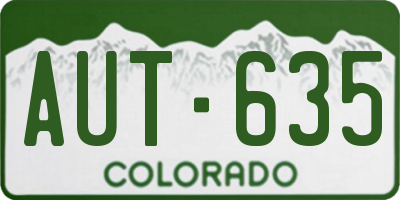 CO license plate AUT635