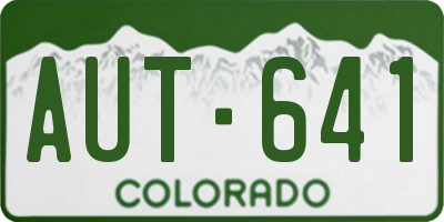 CO license plate AUT641