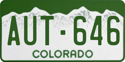 CO license plate AUT646