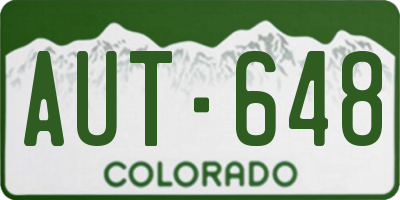 CO license plate AUT648