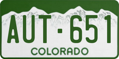 CO license plate AUT651