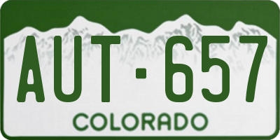 CO license plate AUT657