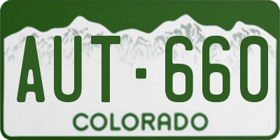 CO license plate AUT660