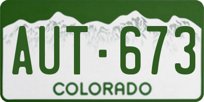 CO license plate AUT673