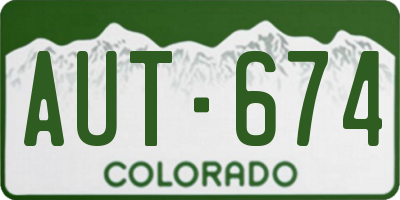 CO license plate AUT674