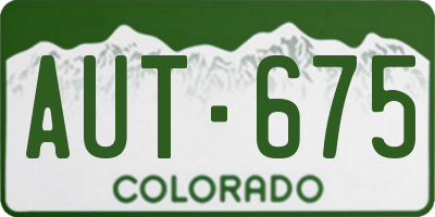 CO license plate AUT675