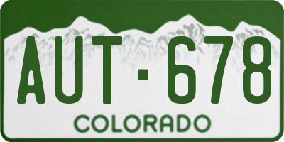 CO license plate AUT678