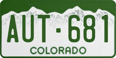 CO license plate AUT681