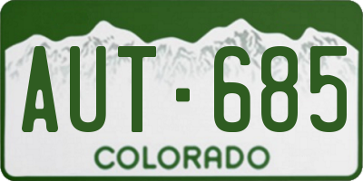 CO license plate AUT685
