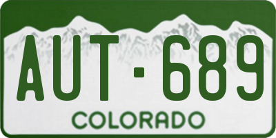 CO license plate AUT689