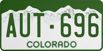 CO license plate AUT696