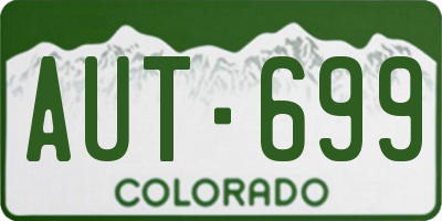 CO license plate AUT699