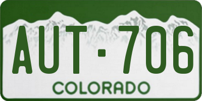 CO license plate AUT706