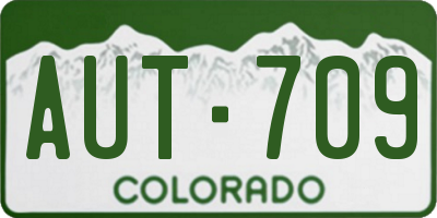 CO license plate AUT709