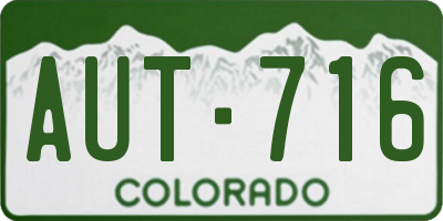 CO license plate AUT716