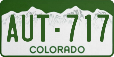 CO license plate AUT717