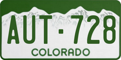 CO license plate AUT728