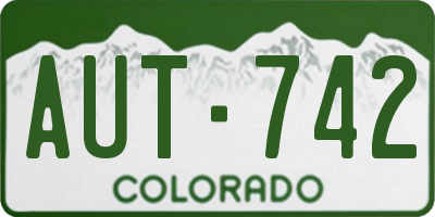 CO license plate AUT742