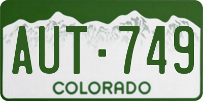CO license plate AUT749