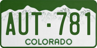 CO license plate AUT781