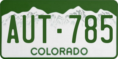 CO license plate AUT785