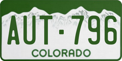 CO license plate AUT796