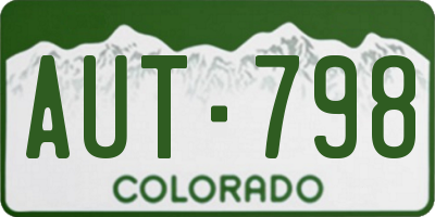 CO license plate AUT798