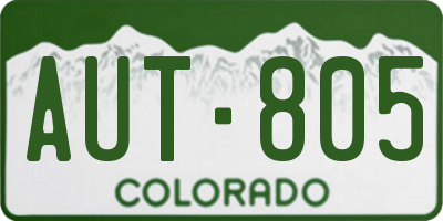 CO license plate AUT805