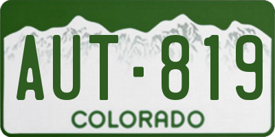 CO license plate AUT819