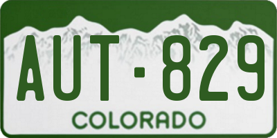 CO license plate AUT829