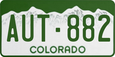 CO license plate AUT882