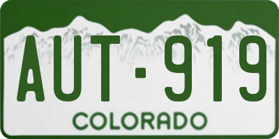CO license plate AUT919