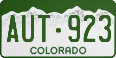 CO license plate AUT923