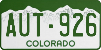 CO license plate AUT926