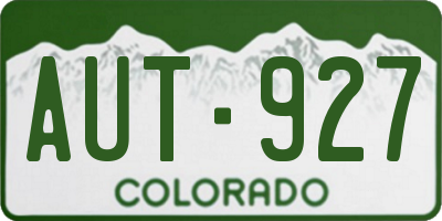 CO license plate AUT927